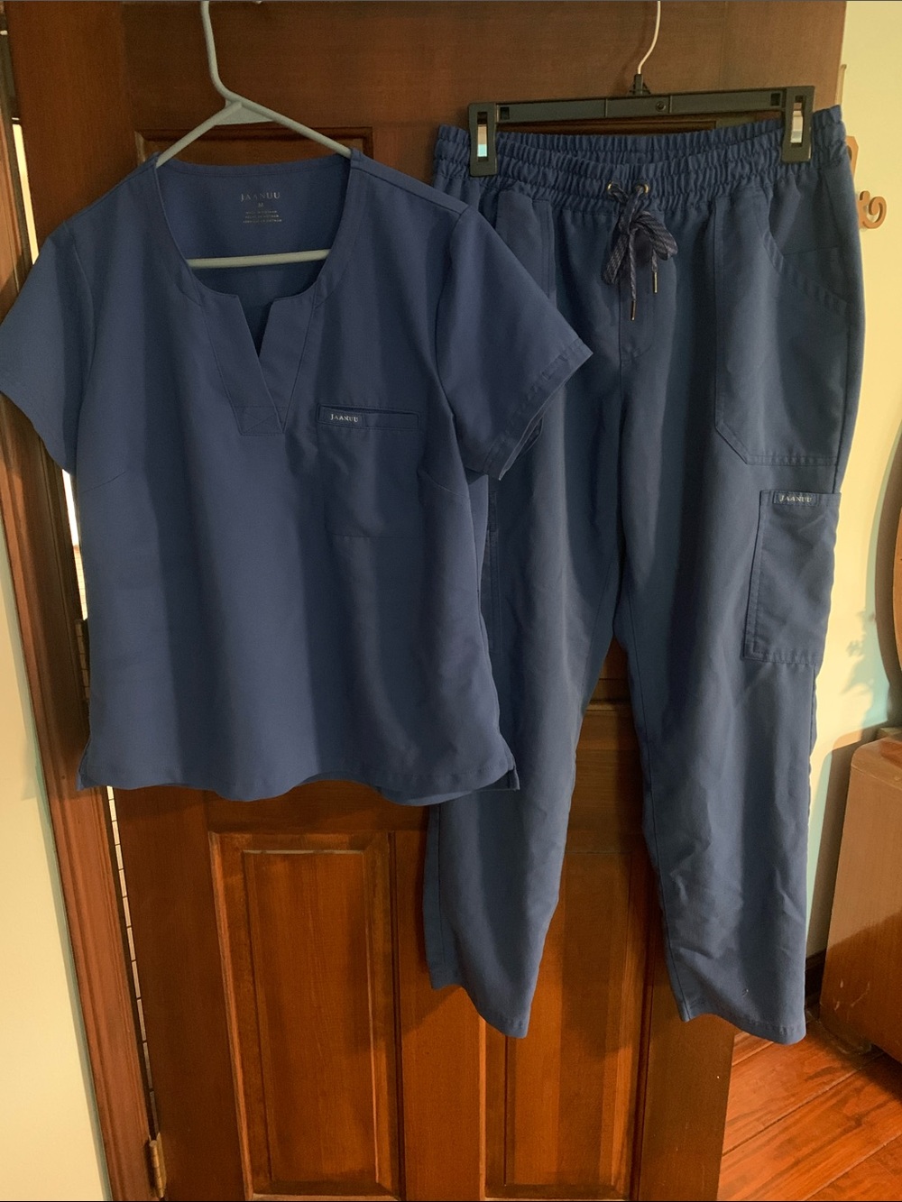 Jaanuu Royal Scrub Top and Drawstring Pants